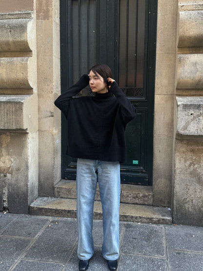 26AW Pull oversize col roulé en yak italien /CT26310