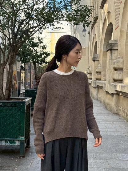 26AW Royal alpaca side slit pullover /CT26313