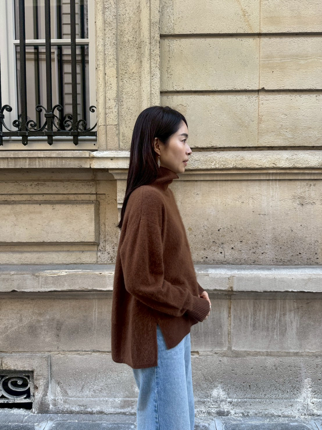 26AW Pull col roulé en laine RWS brossée /CT26320