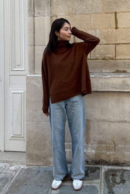 26AW Pull col roulé en laine RWS brossée /CT26320