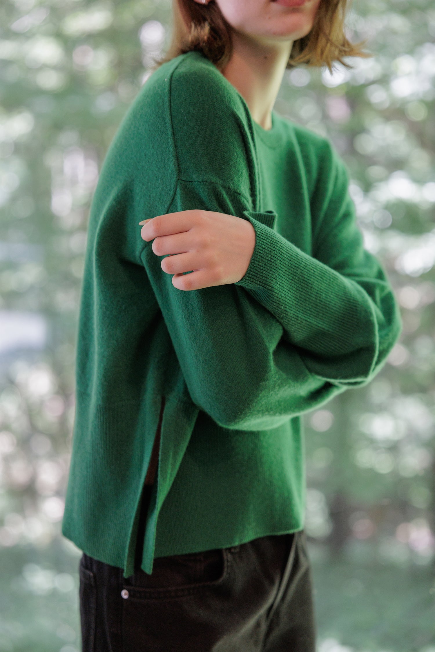 Cashmere long rib pullover /CT24313 –