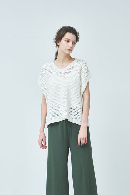 Cotton linen pattern pullover / CT23121