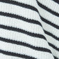 Pull tricot côtelé en coton et cachemire BLANC×NOIR /CT23118
